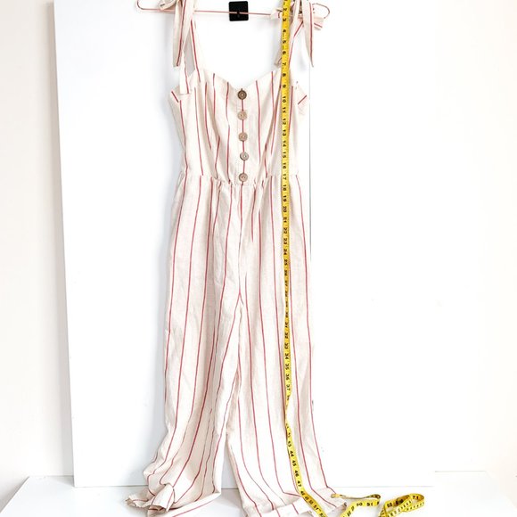NWT moon river striped jumpsuit w/tie straps - Picture 3 of 7